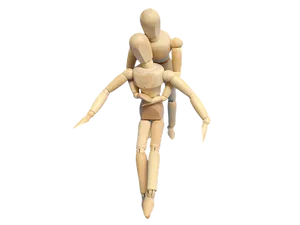 Wooden Artist Mannequin Pose PNG Image