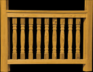 Wooden Balusters Railing Design PNG image with transparent background