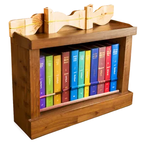 Wooden Bookshelf Books Png 24 PNG Image