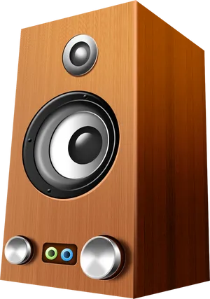 Wooden Bookshelf Speaker PNG Image