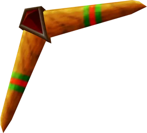 Wooden Boomerang3 D Model PNG Image