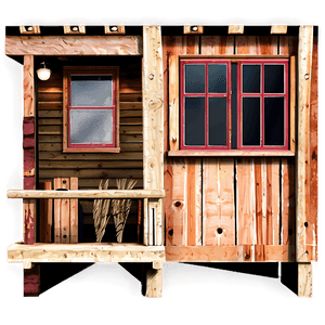 Wooden Cabin Porch View PNG amt27 PNG