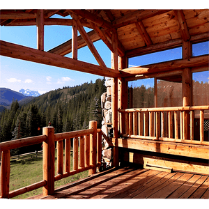 Wooden Cabin Porch View PNG fbq PNG
