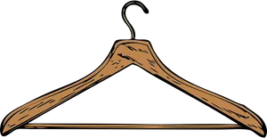 Wooden Clothes Hanger Illustration PNG Image