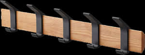 Yamazaki Wall-mounted Coat Hanger With Wooden Base - Rin Wall Mounted Coat Hanger, HD Png Download PNG