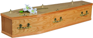 Traditional Oak Coffin - Coffin PNG image with transparent background
