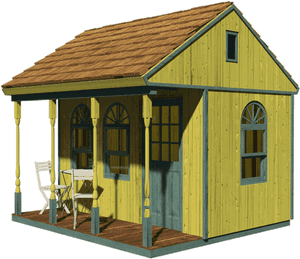 Wooden Cottage3 D Rendering PNG image with transparent background