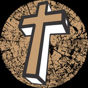 Wooden Cross Illustration PNG image with transparent background