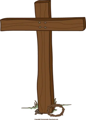 Wooden Cross Illustration PNG Image