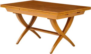 Wooden Cross Leg Dining Table.png PNG Image