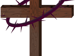 Cross Tattoos Clipart Wooden - Gambar Salib Dan Mahkota Duri PNG image with transparent background