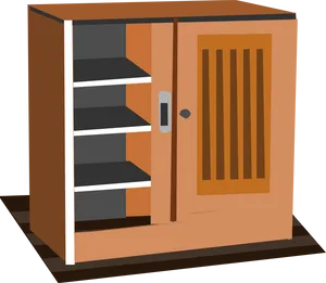 Wooden Cupboard Closet Illustration PNG Image