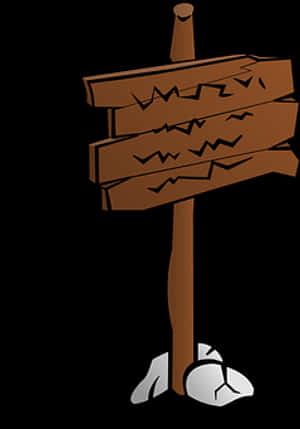 Wooden Direction Sign Illustration PNG image with transparent background
