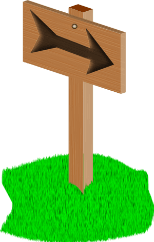 Wooden Direction Signon Grass PNG image with transparent background