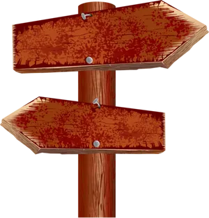 Wooden Directional Signpost Blank PNG Image