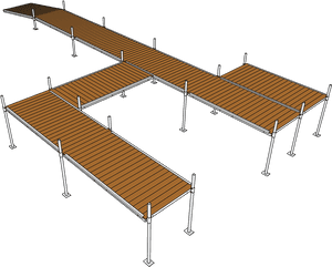 Wooden Dock Structure Design PNG with transparent background