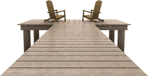 Wooden Dock With Adirondack Chairs PNG with transparent background