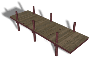 Wooden Dock3 D Rendering PNG image with transparent background