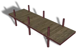 Wooden Dock3 D Rendering PNG Image