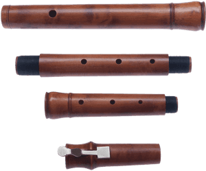 Wooden Flute Disassembled Parts PNG image with transparent background