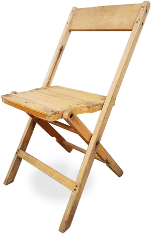 Wooden Folding Chair Isolated PNG Image