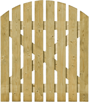 Round Top Light Wooden Gate - Wooden Garden Gate Png, Transparent Png PNG with transparent background