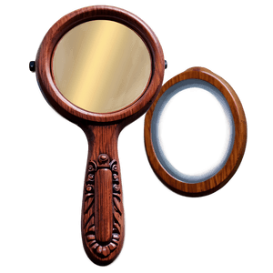 Wooden Hand Mirror PNG 06212024 PNG