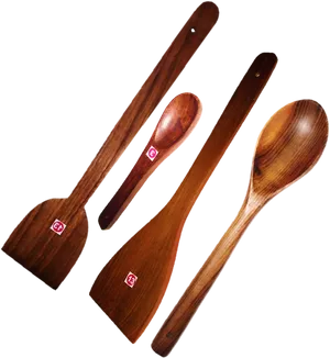 Wooden Kitchen Utensils Set PNG Image