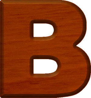 Wooden Letter B Texture PNG Image