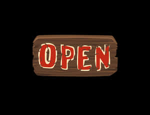 Wooden Open Sign Illustration PNG image with transparent background