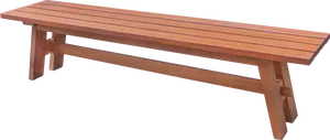 Wooden Outdoor Bench Isolated PNG Image