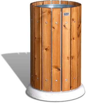 Galvanized Steel Basket With Wooden Slats For Collecting - Trash Can Wood Png, Transparent Png PNG image with transparent background