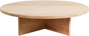 Wooden Oval Coffee Table PNG Image