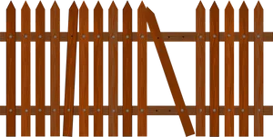 Wooden Picket Fencewith Gate PNG Image