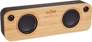 Wooden Portable Bluetooth Speaker PNG Image