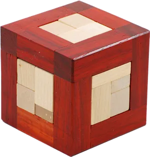 Wooden Puzzle Cube PNG Image