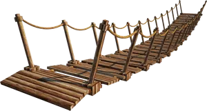 Wooden Rope Bridge Graphic PNG Image