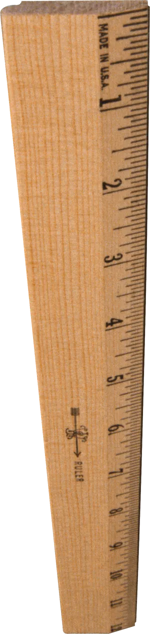 Wooden Ruler Measurement Tool PNG Image