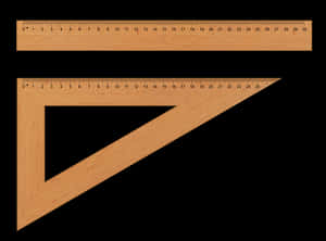 Wooden Rulerand Set Square PNG image with transparent background
