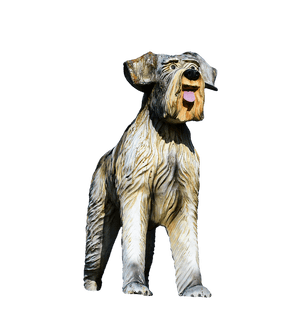 Wooden Sculpture Dog Figure PNG image with transparent background