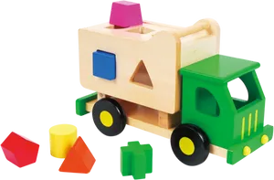 Wooden Shape Sorting Truck Toy PNG Image