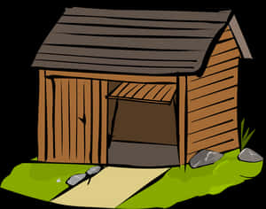 Wooden Shed Illustration PNG image with transparent background