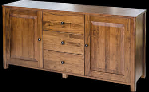Wooden Sideboard Cabinetwith Drawersand Doors PNG image with transparent background