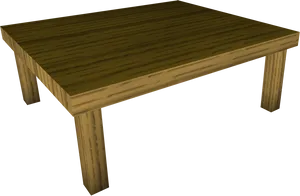 Wooden Table3 D Render PNG Image