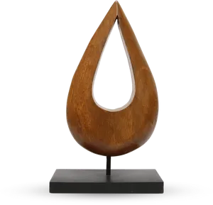 Wooden Teardrop Sculpture PNG Image