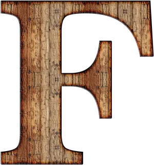 Wooden Texture Letter F PNG Image