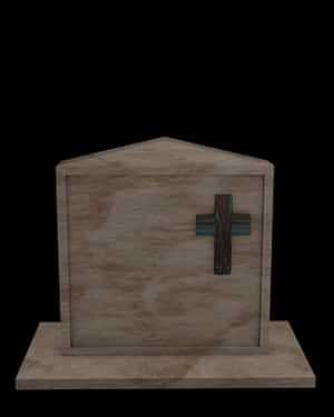 Wooden Tombstonewith Cross PNG image with transparent background