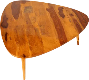 Wooden Triangular Coffee Table PNG Image