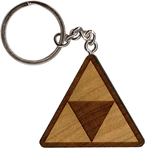 Wooden Triforce Keychain PNG Image