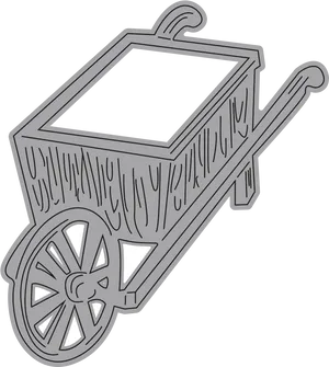 Wooden Wheelbarrow Illustration PNG Image